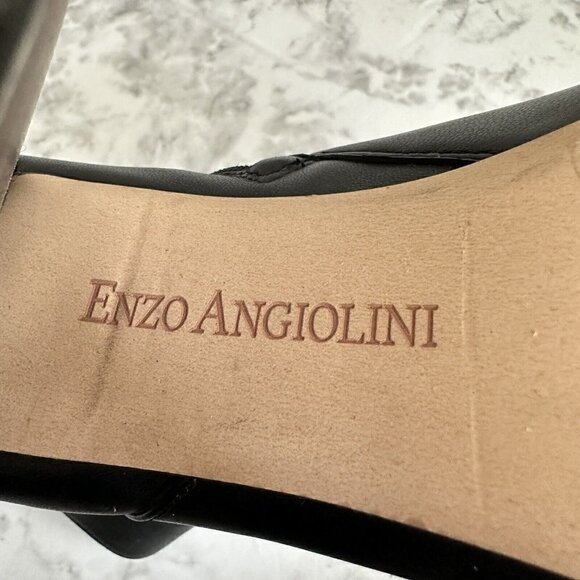 ENZO‎ ANGIOLINI Womens Size 7 Black Leather Ankle Bootie Heeled Boot - Picture 10 of 10